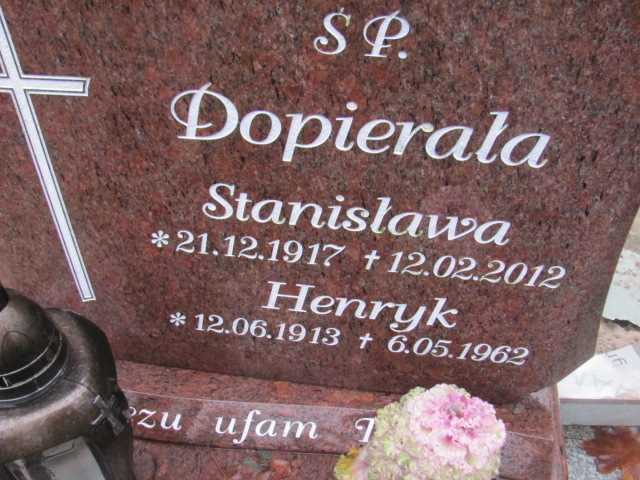 Stanisława DOPIERAŁA 1917 Słupsk - Grobonet - Wyszukiwarka osób pochowanych