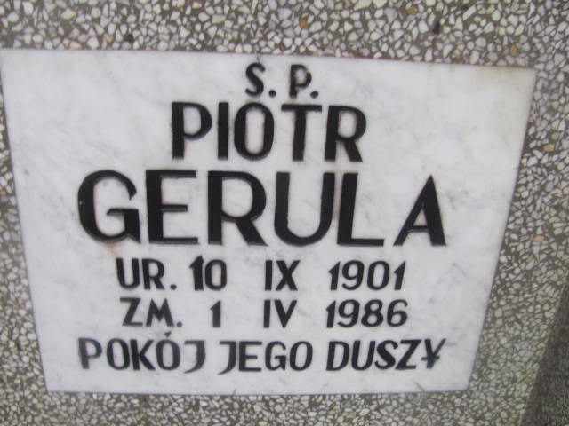 Piotr GERULA 1901 Słupsk - Grobonet - Wyszukiwarka osób pochowanych