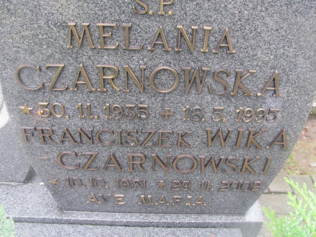 Melania CZARNOWSKA 1935 Słupsk - Grobonet - Wyszukiwarka osób pochowanych