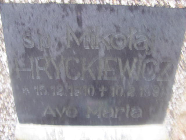 Mikołaj HRYCKIEWICZ 1910 Słupsk - Grobonet - Wyszukiwarka osób pochowanych