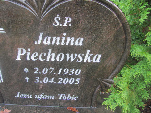 Janina PIECHOWSKA 1930 Słupsk - Grobonet - Wyszukiwarka osób pochowanych
