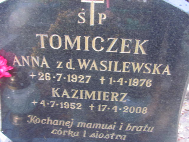 Anna TOMICZEK 1927 Słupsk - Grobonet - Wyszukiwarka osób pochowanych