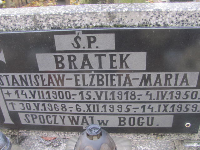 Maria Bratek 1950 Słupsk - Grobonet - Wyszukiwarka osób pochowanych