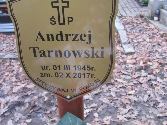 Andrzej TARNOWSKI 1945 Słupsk - Grobonet - Wyszukiwarka osób pochowanych