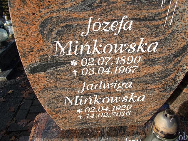 Józefa MIŃKOWSKA 1890 Słupsk - Grobonet - Wyszukiwarka osób pochowanych