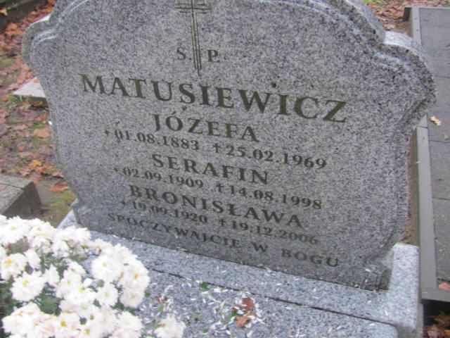 Bronisława MATUSIEWICZ 1920 Słupsk - Grobonet - Wyszukiwarka osób pochowanych