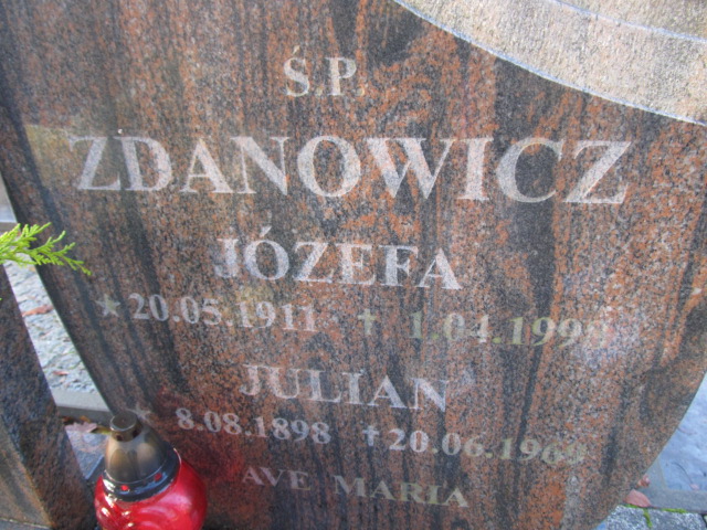 Józefa ZDANOWICZ 1911 Słupsk - Grobonet - Wyszukiwarka osób pochowanych