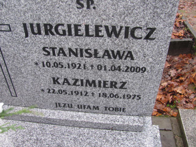 Stanisława JURGIELEWICZ 1921 Słupsk - Grobonet - Wyszukiwarka osób pochowanych