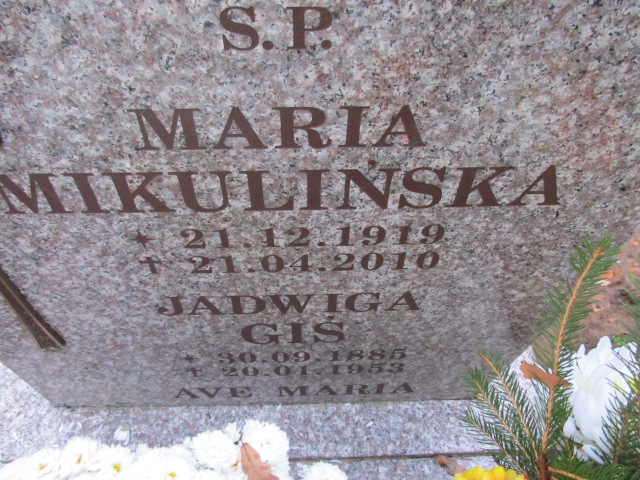 Maria MIKULIŃSKA 1919 Słupsk - Grobonet - Wyszukiwarka osób pochowanych