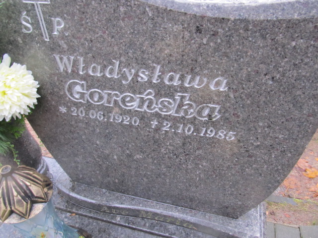Władysława GOREŃSKA 1920 Słupsk - Grobonet - Wyszukiwarka osób pochowanych