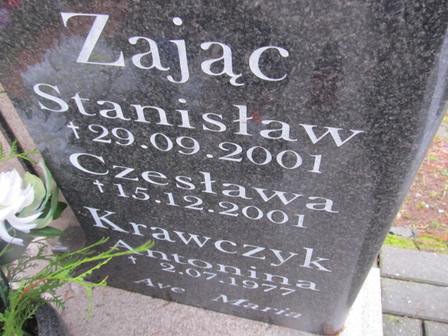 Czesława ZAJĄC 2001 Słupsk - Grobonet - Wyszukiwarka osób pochowanych