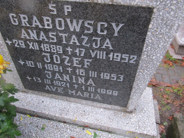 Anastazja Grabowska 1889 Słupsk - Grobonet - Wyszukiwarka osób pochowanych