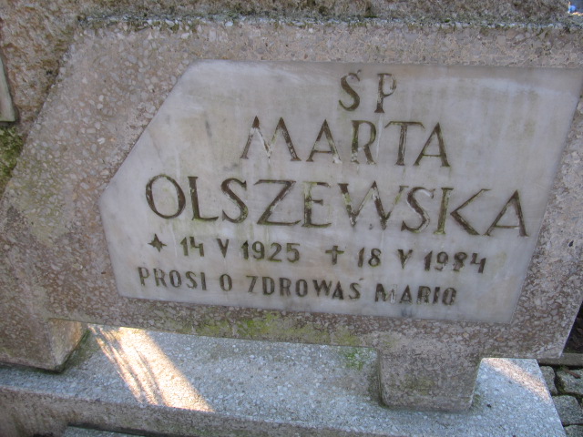 Marta OLSZEWSKA 1925 Słupsk - Grobonet - Wyszukiwarka osób pochowanych