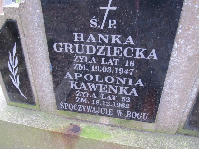 Apolonia KAWENKA 1910 Słupsk - Grobonet - Wyszukiwarka osób pochowanych