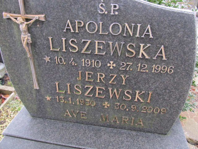 Apolonia LISZEWSKA 1910 Słupsk - Grobonet - Wyszukiwarka osób pochowanych