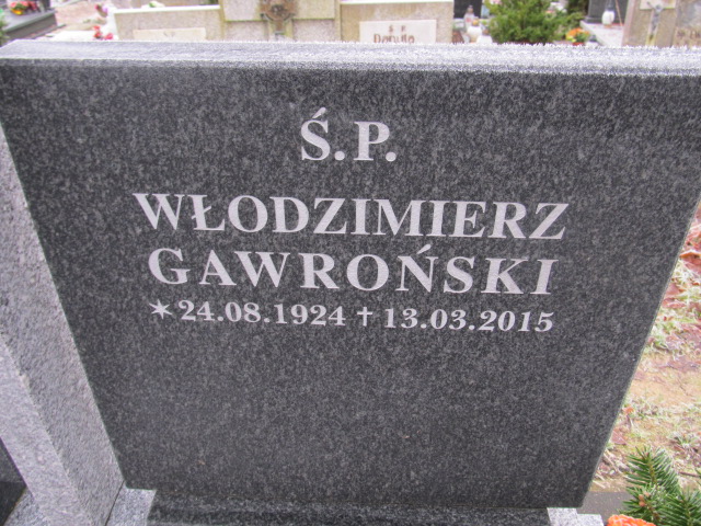 Włodzimierz GAWROŃSKI 1924 Słupsk - Grobonet - Wyszukiwarka osób pochowanych