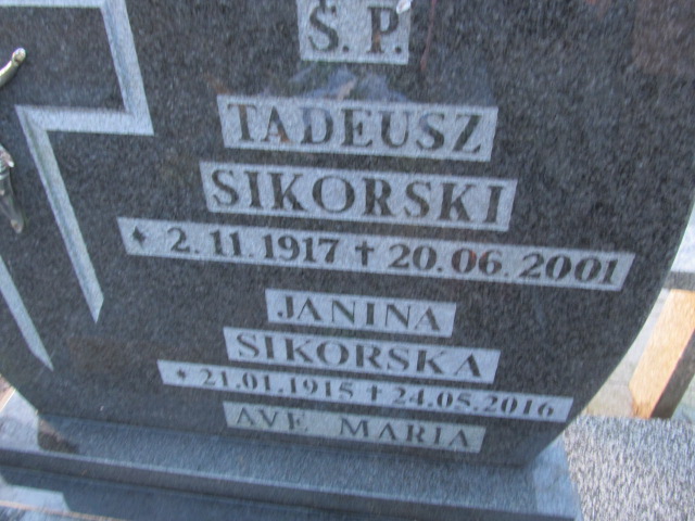 Tadeusz SIKORSKI 1917 Słupsk - Grobonet - Wyszukiwarka osób pochowanych