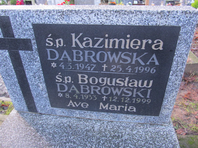 Kazimiera DĄBROWSKA 1947 Słupsk - Grobonet - Wyszukiwarka osób pochowanych