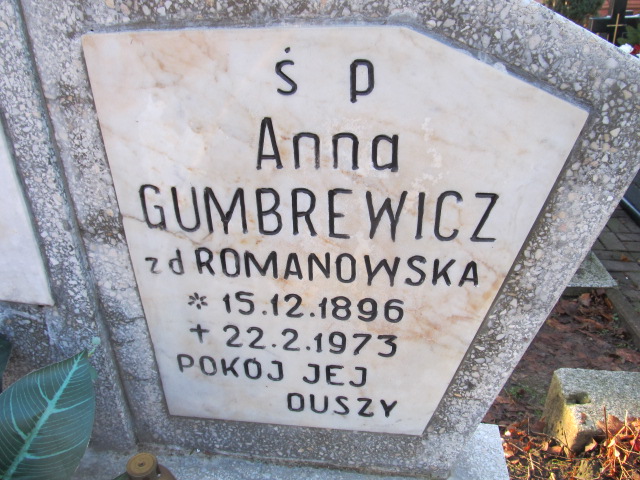 Anna GUMBREWICZ 1898 Słupsk - Grobonet - Wyszukiwarka osób pochowanych