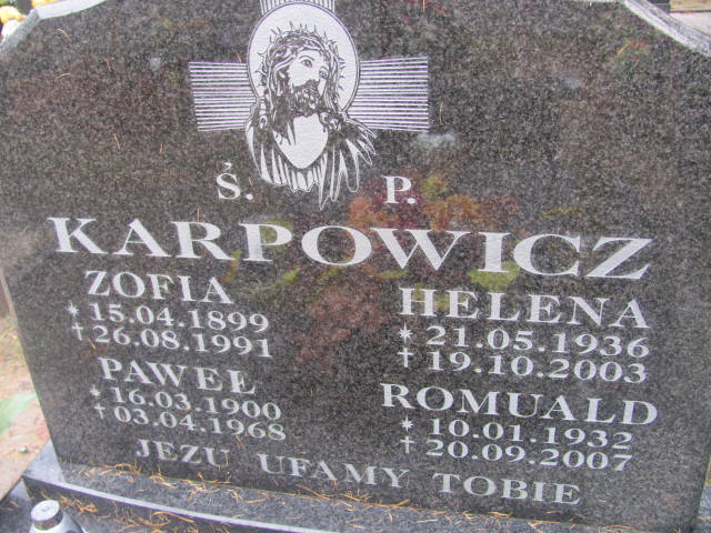 Paweł KARPOWICZ 1900 Słupsk - Grobonet - Wyszukiwarka osób pochowanych