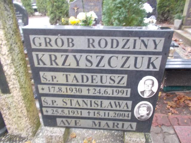 Tadeusz Krzyszczuk 1930 Słupsk - Grobonet - Wyszukiwarka osób pochowanych