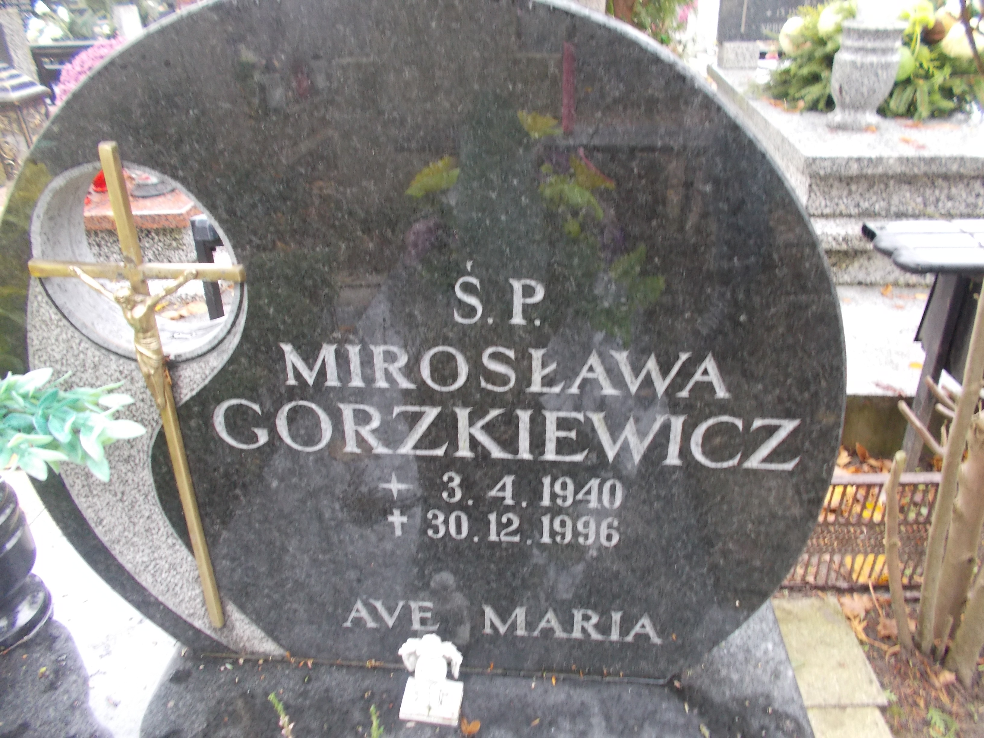 Mirosława GORZKIEWICZ 1940 Słupsk - Grobonet - Wyszukiwarka osób pochowanych