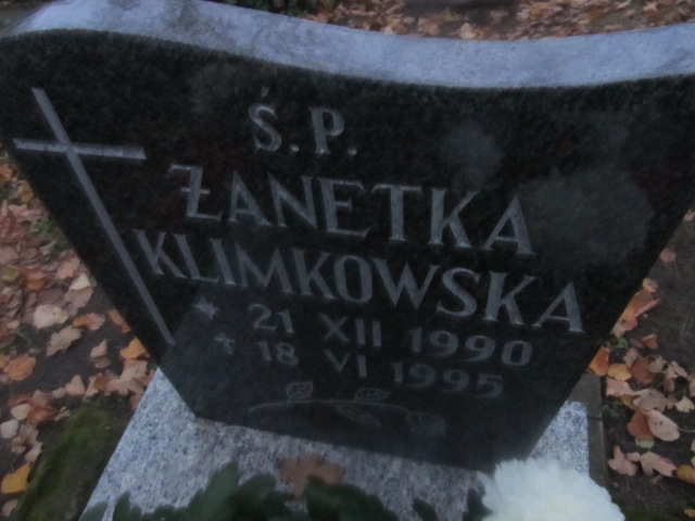 Żaneta KLIMKOWSKA 1990 Słupsk - Grobonet - Wyszukiwarka osób pochowanych