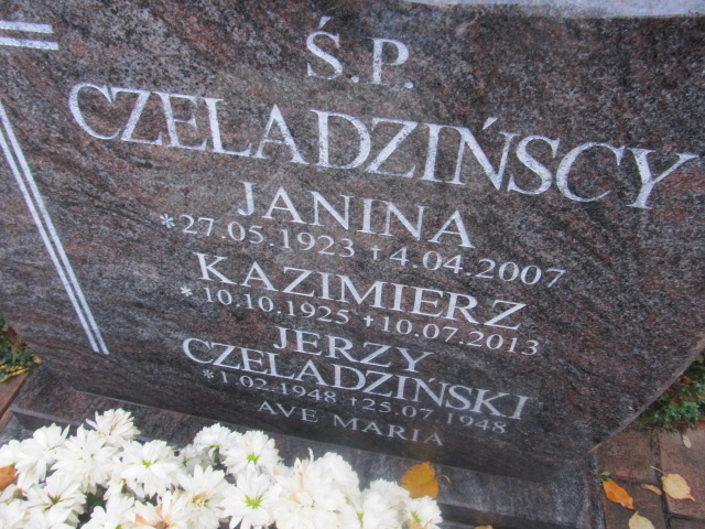 Janina CZELADZIŃSKA 1923 Słupsk - Grobonet - Wyszukiwarka osób pochowanych