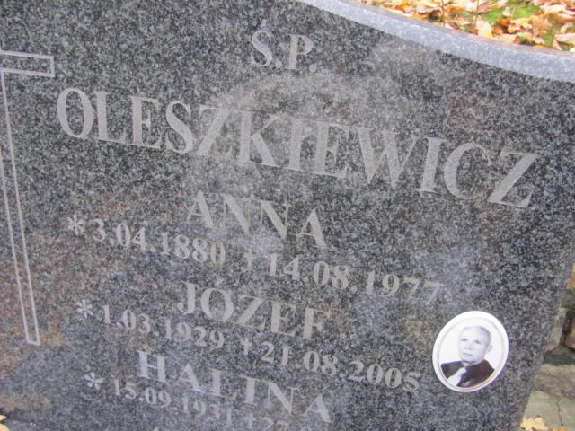 Anna OLESZKIEWICZ 1880 Słupsk - Grobonet - Wyszukiwarka osób pochowanych
