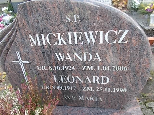 Wanda MICKIEWICZ 1924 Słupsk - Grobonet - Wyszukiwarka osób pochowanych