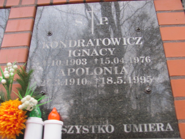 Apolonia KONDRATOWICZ 1910 Słupsk - Grobonet - Wyszukiwarka osób pochowanych