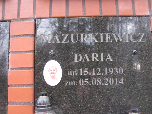 Daria MAZURKIEWICZ 1930 Słupsk - Grobonet - Wyszukiwarka osób pochowanych