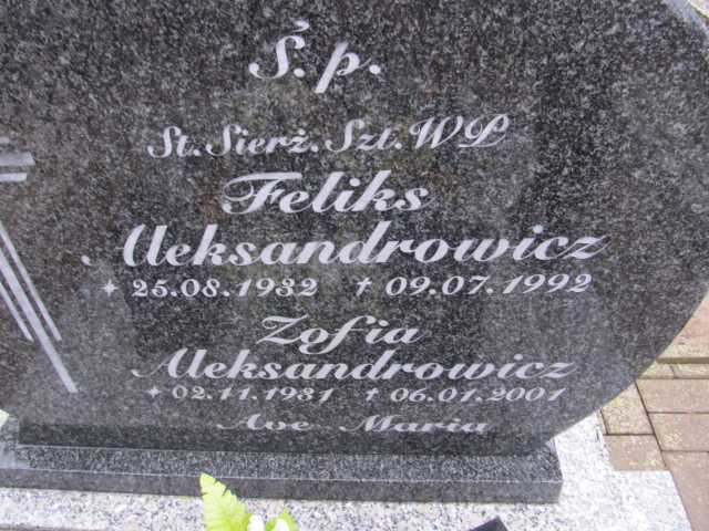 Bożena ALEKSANDROWICZ 1957 Słupsk - Grobonet - Wyszukiwarka osób pochowanych