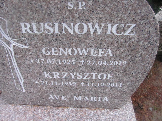 Krzysztof RUSINOWICZ 1959 Słupsk - Grobonet - Wyszukiwarka osób pochowanych