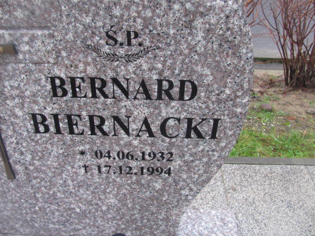 Bernard BIERNACKI 1932 Słupsk - Grobonet - Wyszukiwarka osób pochowanych