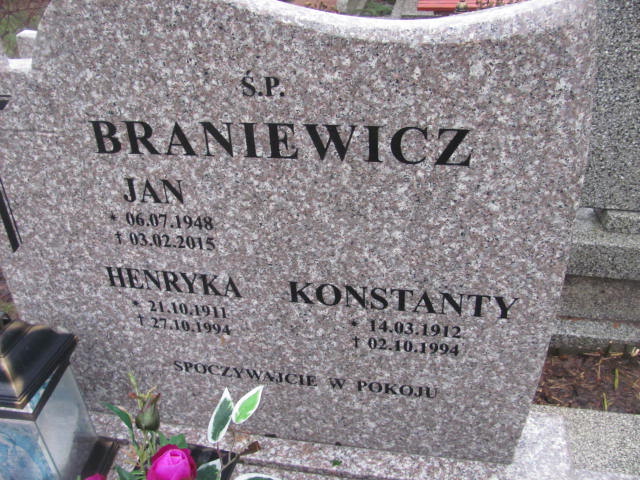 Jan BRANEWICZ 1948 Słupsk - Grobonet - Wyszukiwarka osób pochowanych