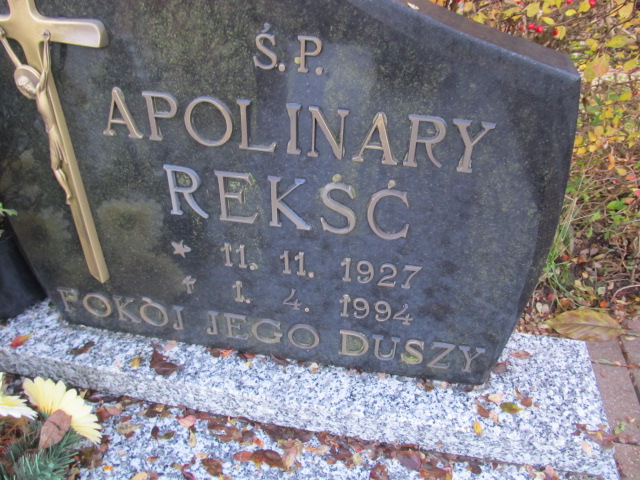 Apolinary REKŚĆ 1927 Słupsk - Grobonet - Wyszukiwarka osób pochowanych