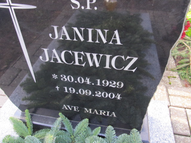 Janina JACEWICZ 1929 Słupsk - Grobonet - Wyszukiwarka osób pochowanych