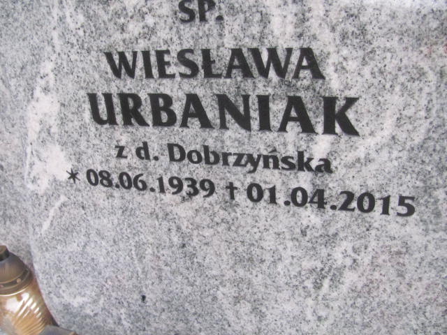 Wiesława URBANIAK 1939 Słupsk - Grobonet - Wyszukiwarka osób pochowanych