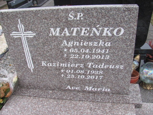 Agnieszka MATEŃKO 1941 Słupsk - Grobonet - Wyszukiwarka osób pochowanych