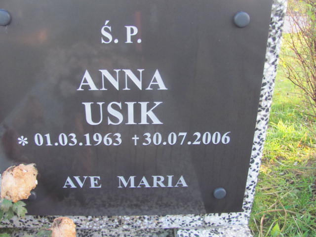 Anna USIK 1963 Słupsk - Grobonet - Wyszukiwarka osób pochowanych