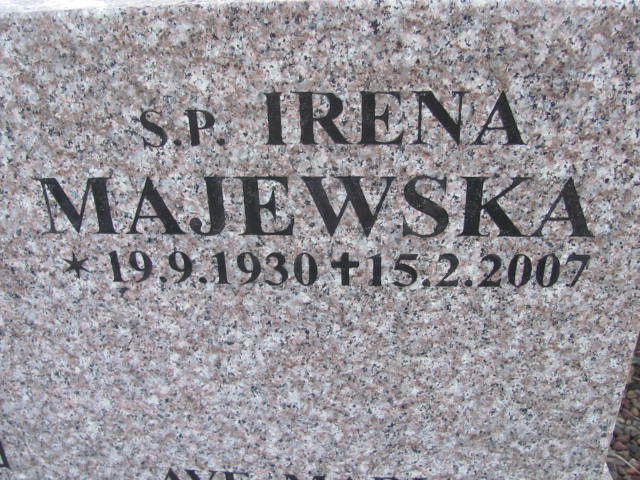 Irena MAJEWSKA 1930 Słupsk - Grobonet - Wyszukiwarka osób pochowanych