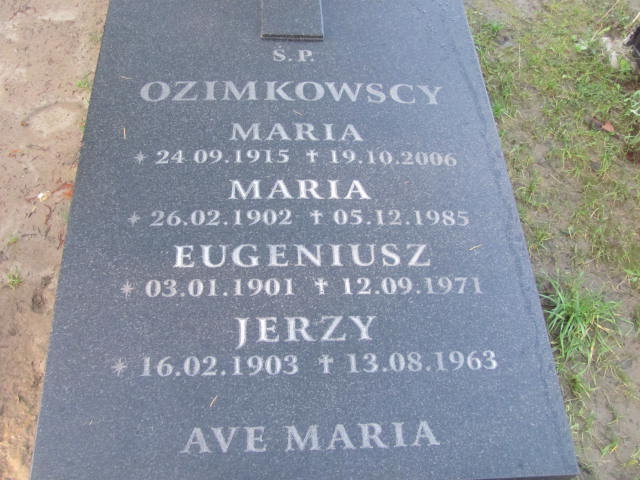 Maria OZIMKOWSKA 1915 Słupsk - Grobonet - Wyszukiwarka osób pochowanych