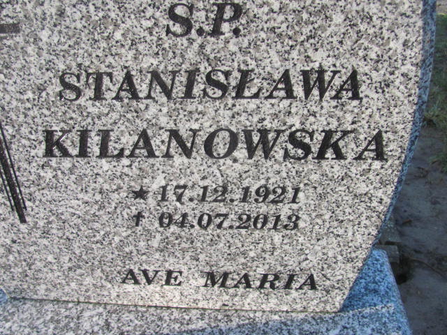 Stanisława KILANOWSKA 1921 Słupsk - Grobonet - Wyszukiwarka osób pochowanych