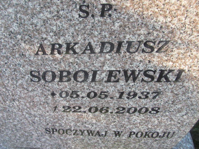 Arkadiusz SOBOLEWSKI 1937 Słupsk - Grobonet - Wyszukiwarka osób pochowanych