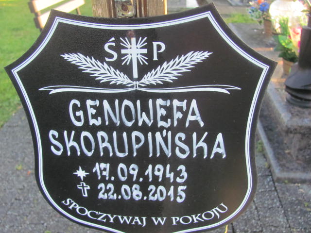 Genowefa SKORUPIŃSKA 1943 Słupsk - Grobonet - Wyszukiwarka osób pochowanych