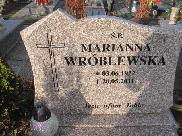 Marianna WRÓBLEWSKA 1922 Słupsk - Grobonet - Wyszukiwarka osób pochowanych