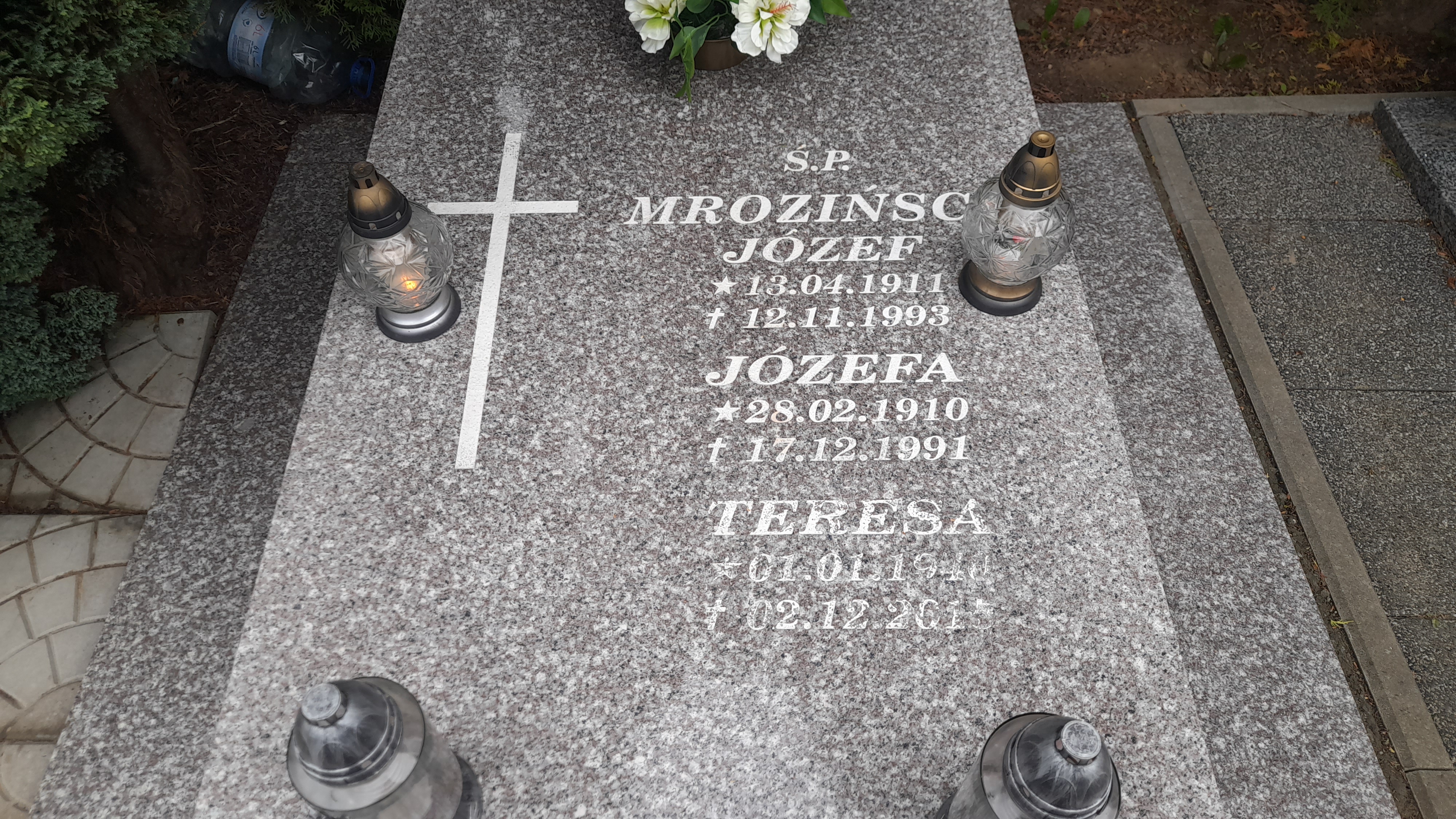 Józefa MROZIŃSKA 1912 Słupsk - Grobonet - Wyszukiwarka osób pochowanych